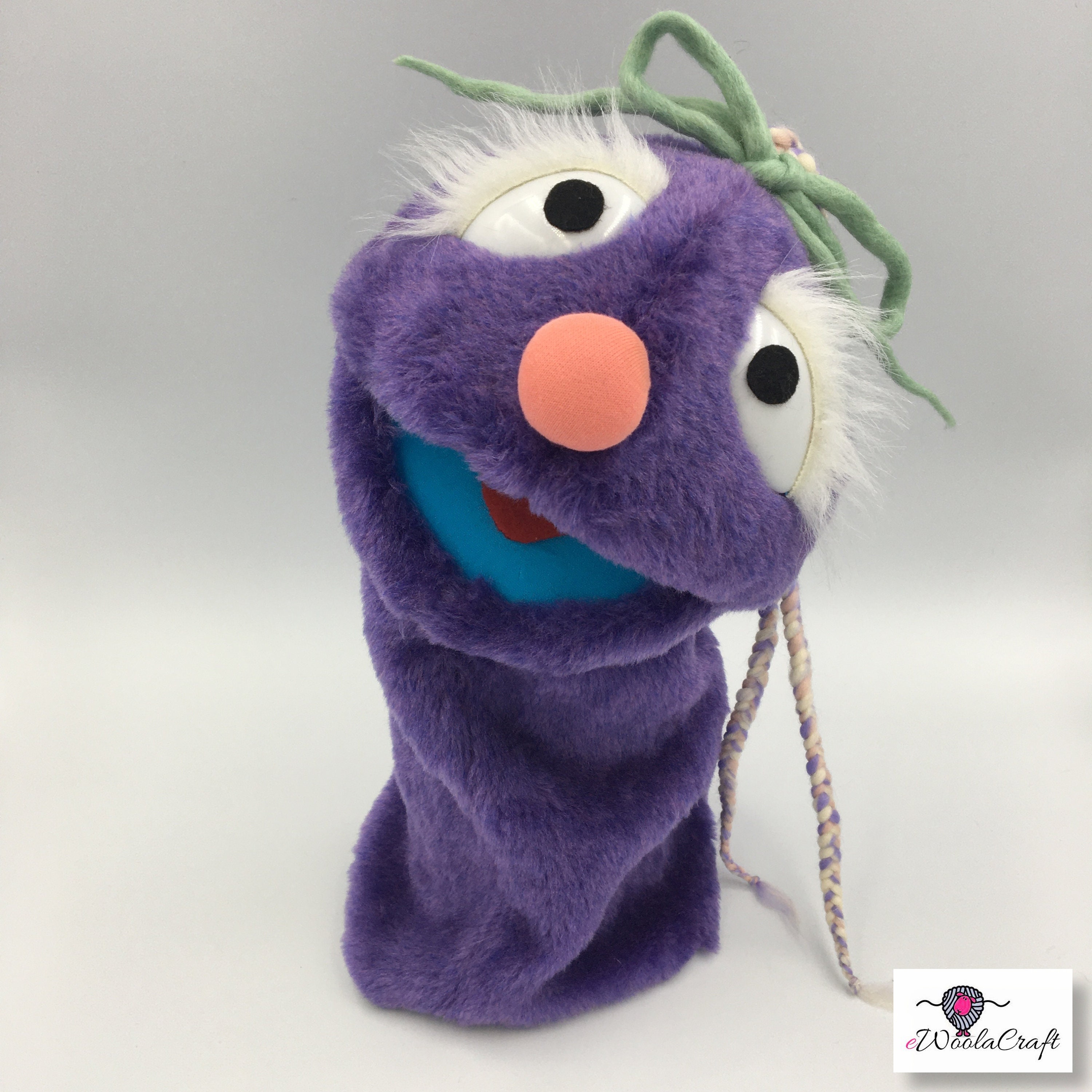Charming Purple Pterodactyl Handheld Puppet