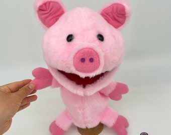 Pink Piglet Hand Puppet: Muppet Style Faux Fur Toy