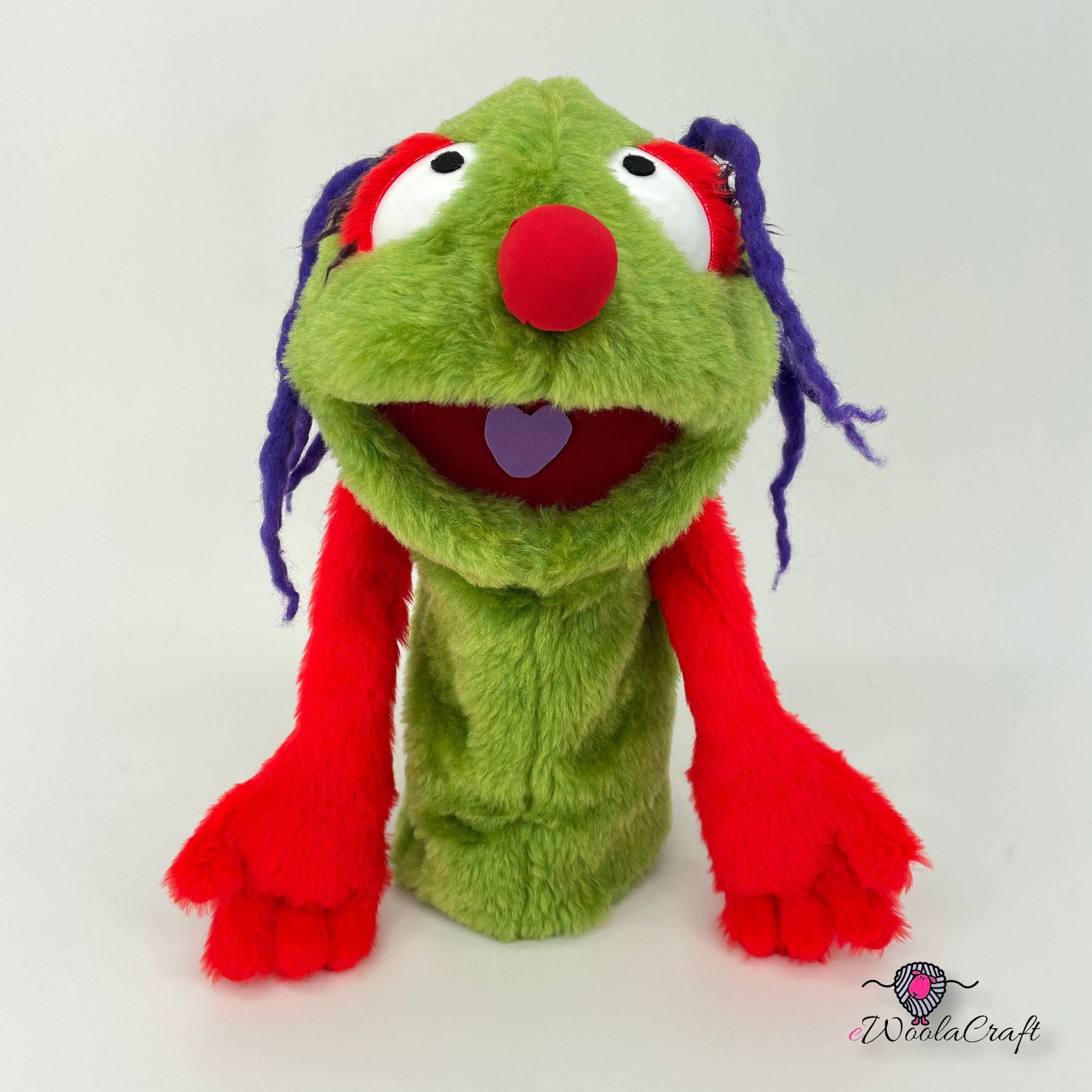 Red Two Hand Puppet Good Girl With Red Accent - Hand Puppet - Etsy