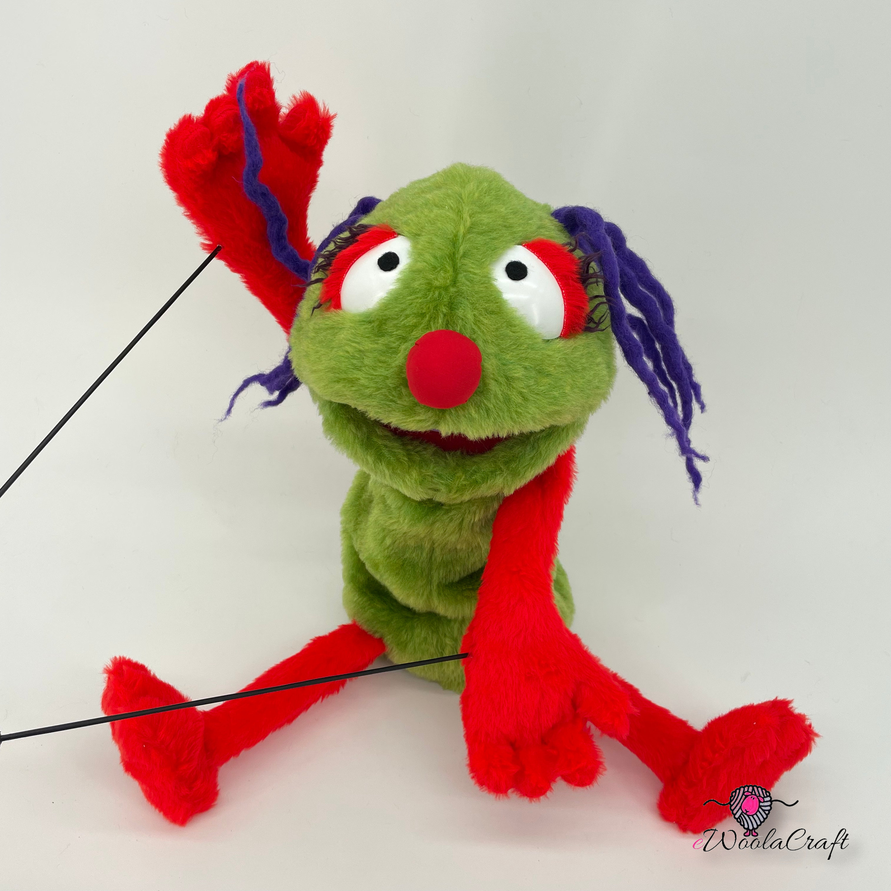 Red Two Hand Puppet Good Girl With Red Accent - Hand Puppet - Etsy