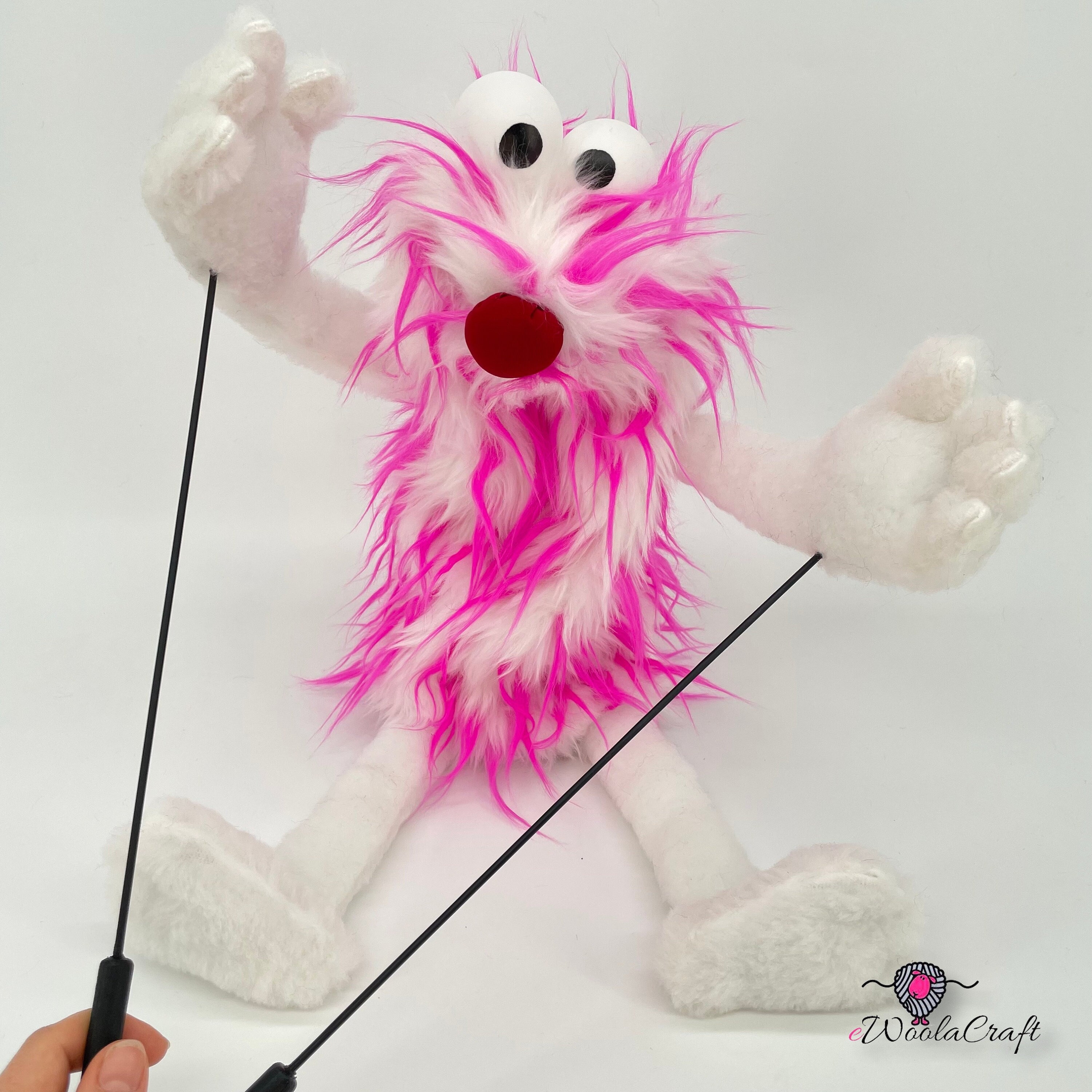 Marionnette monstre ventriloque orange wumms living puppets -W849