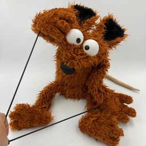Brown Sugar marionnette à main, style muppet full body with rods