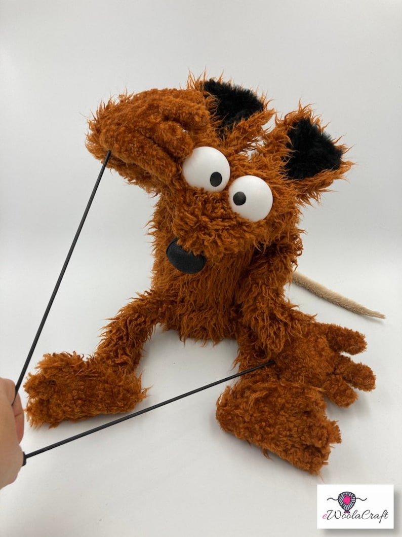 Brown Sugar marionnette à main, style muppet full body with rods