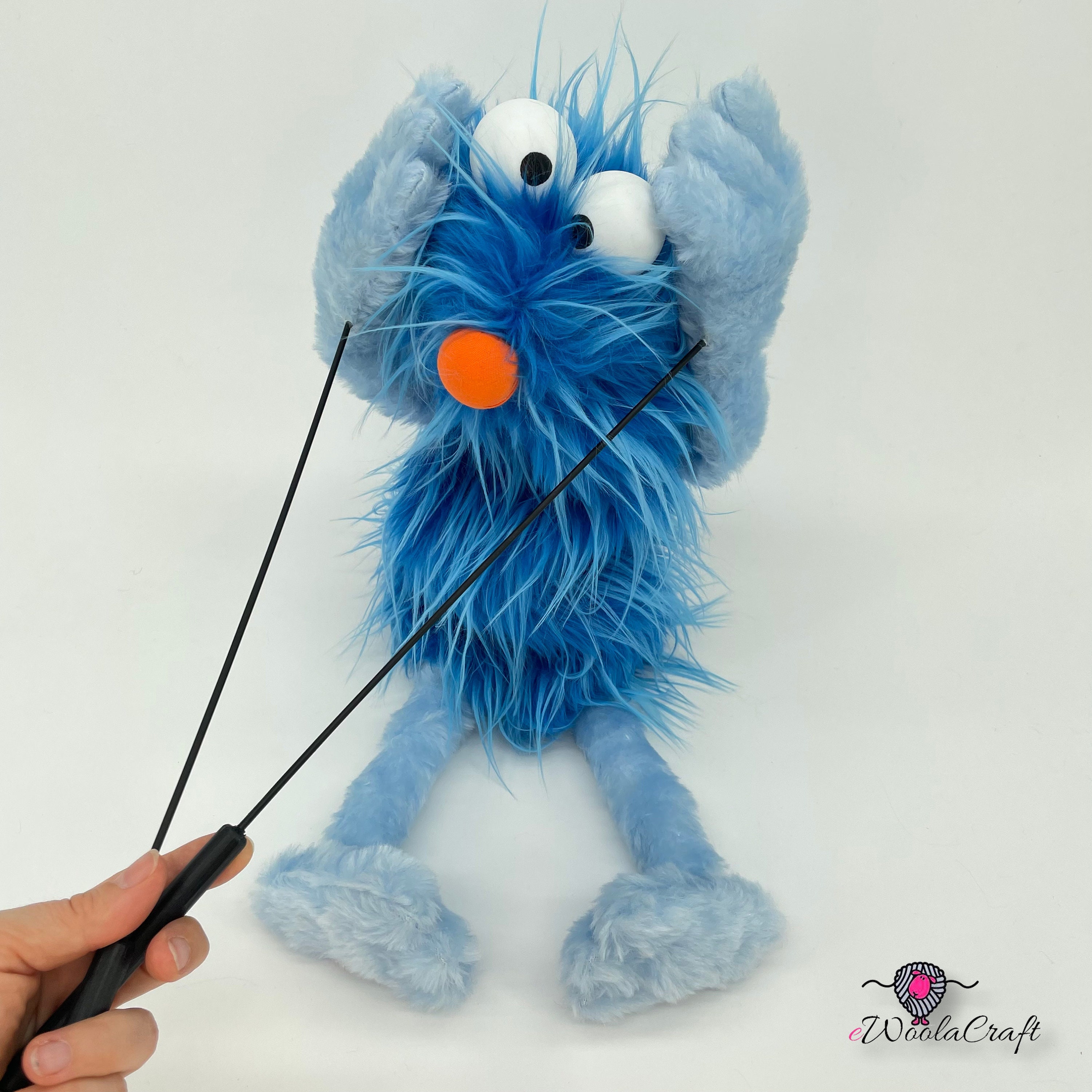 Blue Caveman - hand puppet, muppet style - Etsy 日本