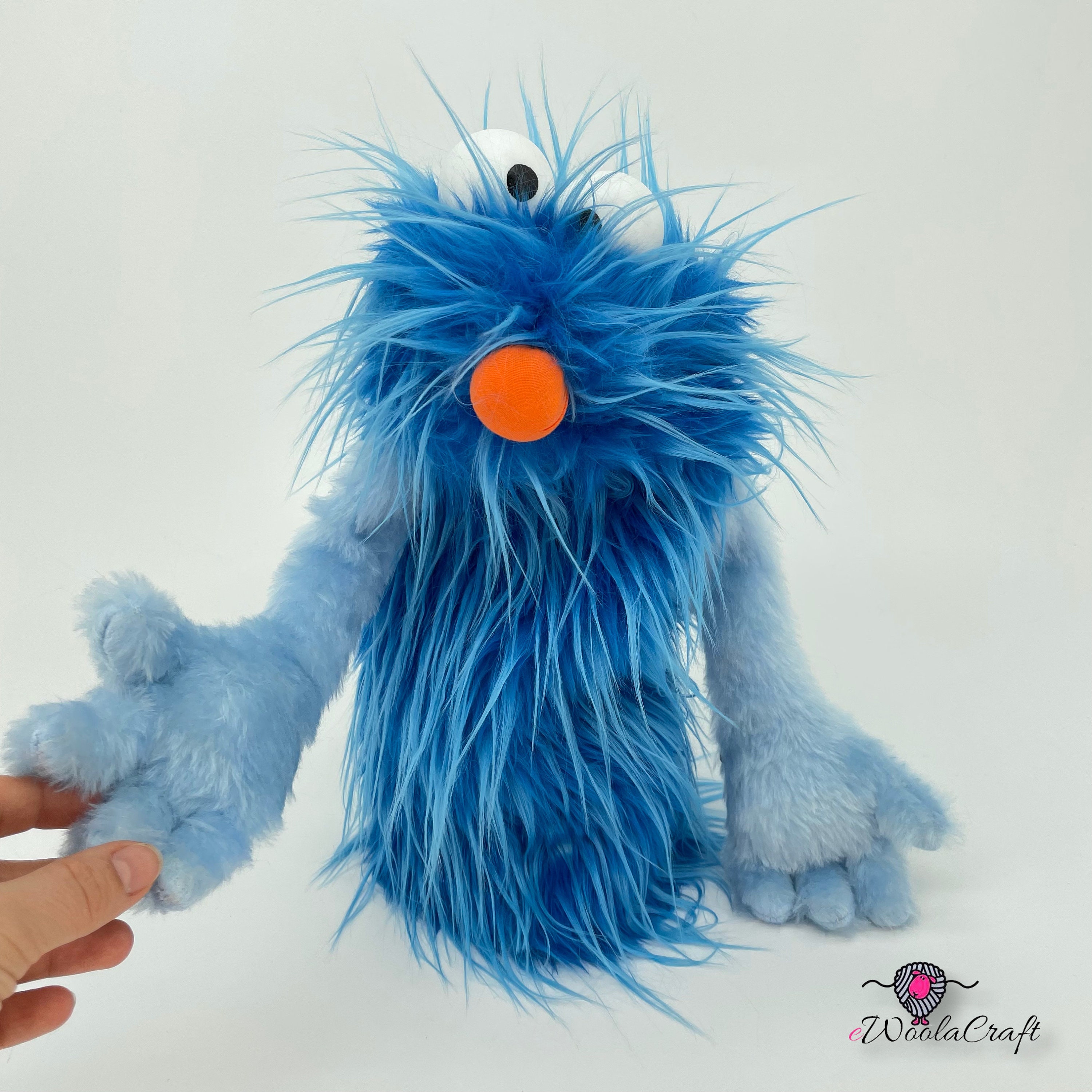 Blue Caveman - hand puppet, muppet style - Etsy 日本