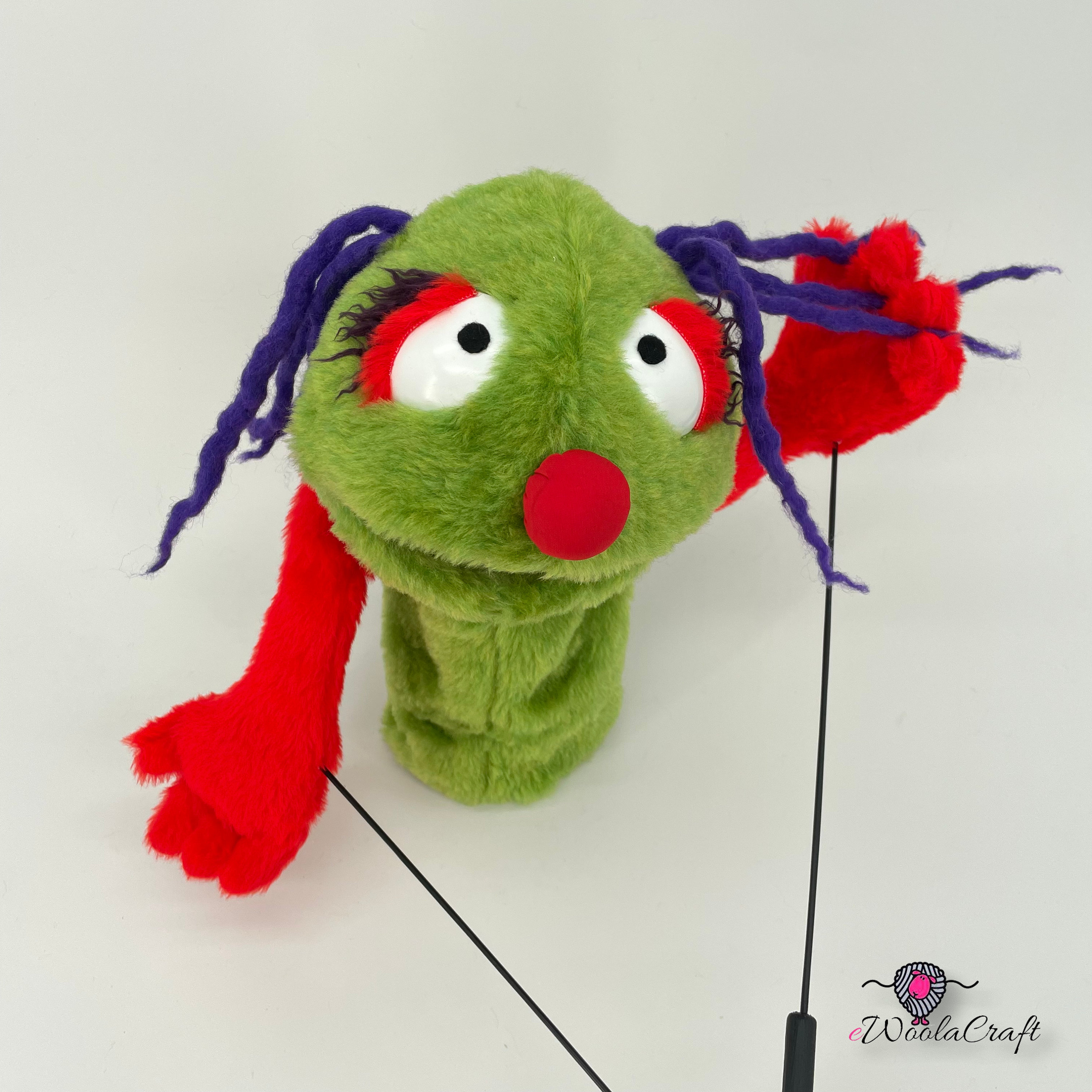 Red Two Hand Puppet Good Girl With Red Accent - Hand Puppet - Etsy