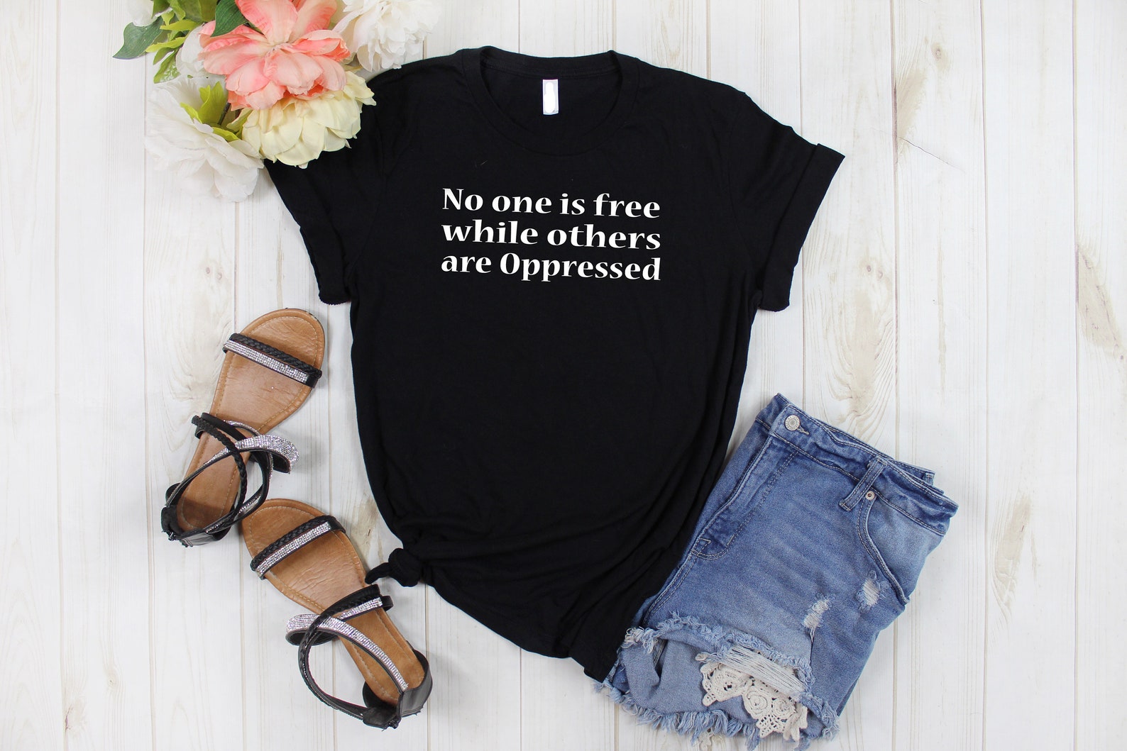 No One Is Free While Others are oppressed Tank Top No One Is | Etsy