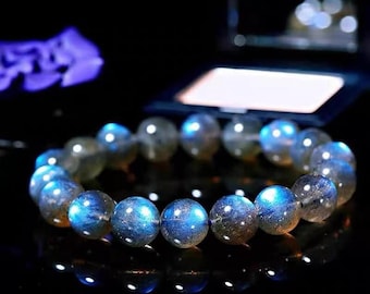 Labradorite Beaded Bracelet Natural Gemstone