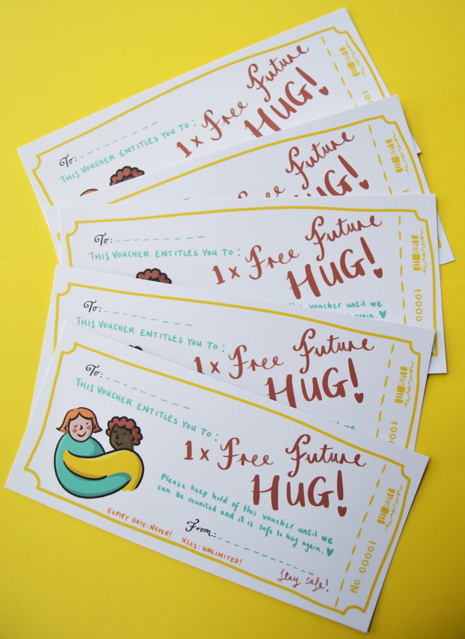 Post a Hug Hug Voucher Postcard Token / Lockdown Gift For Etsy