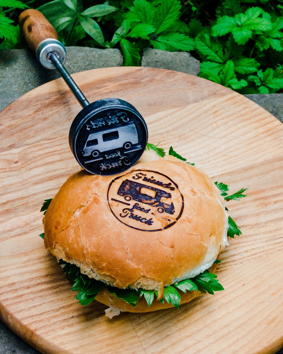 Custom Burger Stamp BBQ Branding Personalised Bread Stamp for Holiday