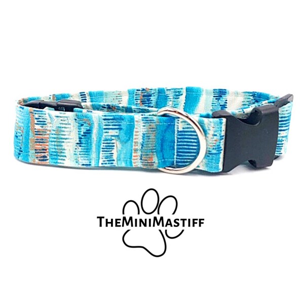 Aqua Dog Collar Etsy