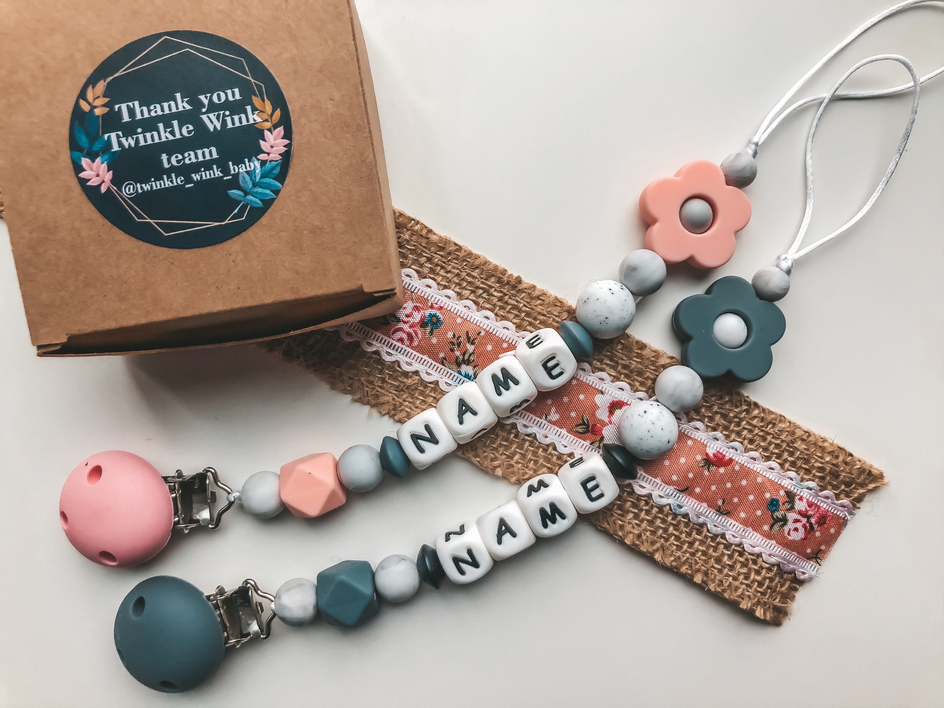 Personalised silicone baby dummy clip girl boy pacifier Etsy