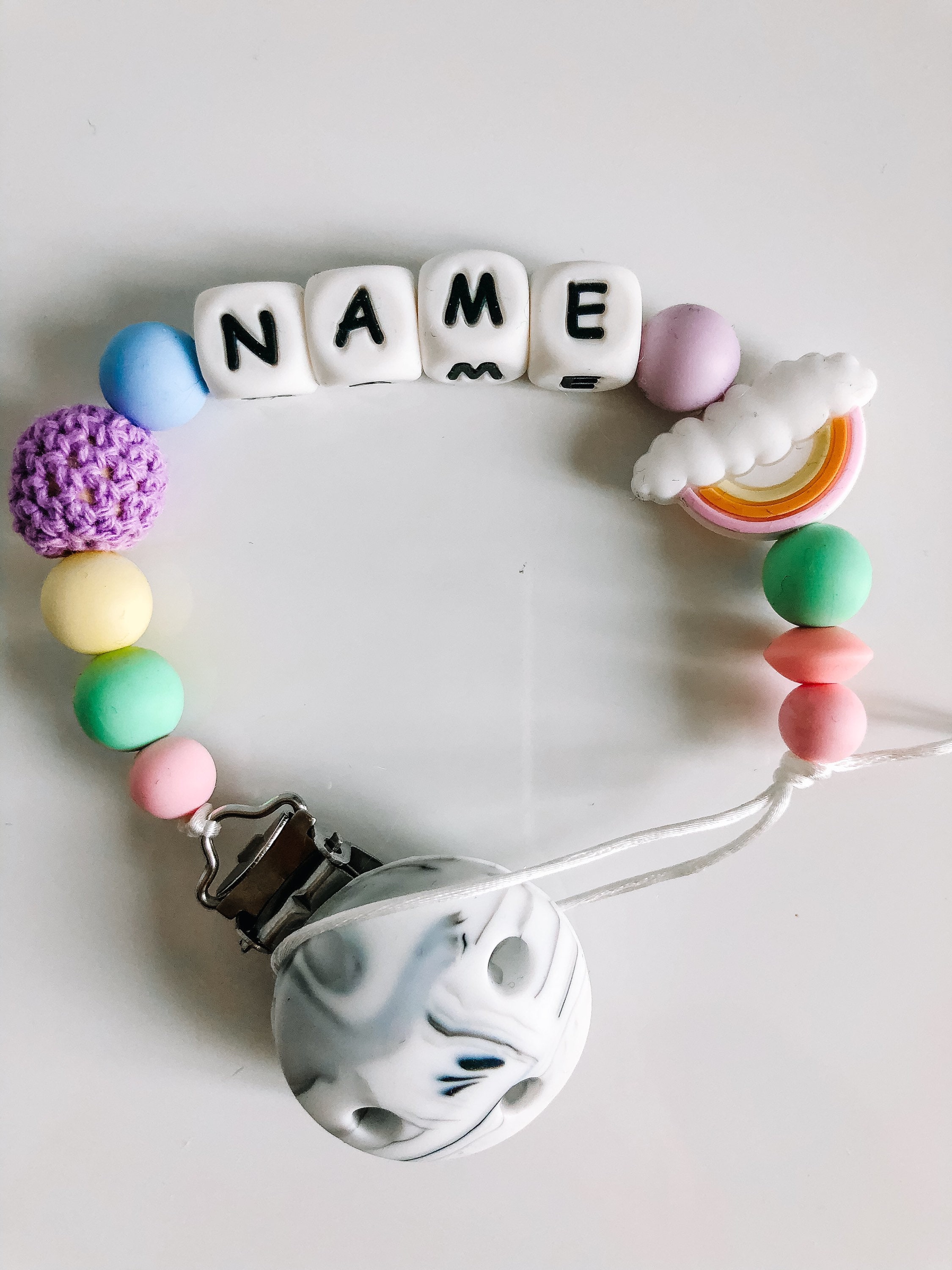 Personalised silicone baby dummy clip girl boy pacifier Etsy