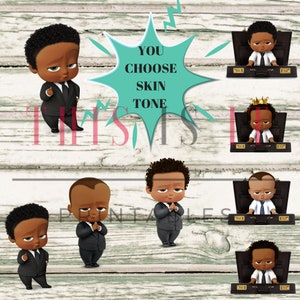 African american boss shower party supplies African american BOSS, Baby shower digital backdrop 48X36 Boss Birthday ,boss Banner pdf file image 2