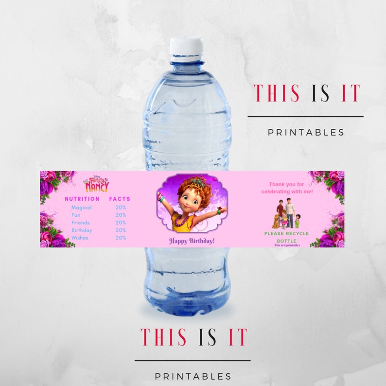Fancy water bottle label,water label template Fancy decor PDF file Fancy decorations fancy water lable party Fancy themed party