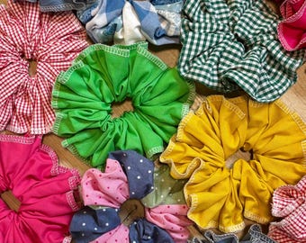 Scrunchies / Patchwork / Gingham / Polka-Dots / Hair Scrunchie