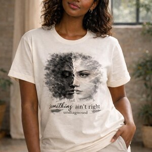 Half-Face Portrait smoke art T-Shirt | Something Ain't Right undiagnosed