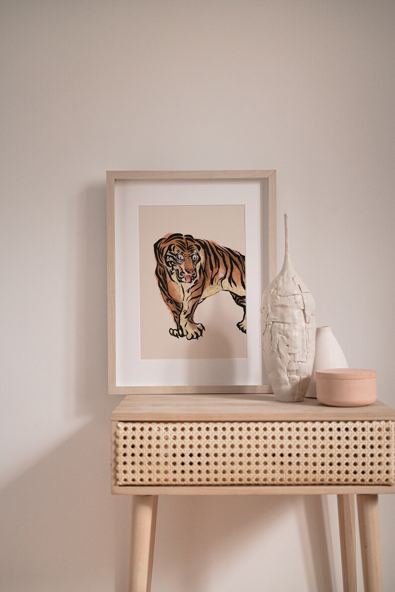 Printable Korean Tiger Art, Asian Tiger Poster Printable, Minimalist ...
