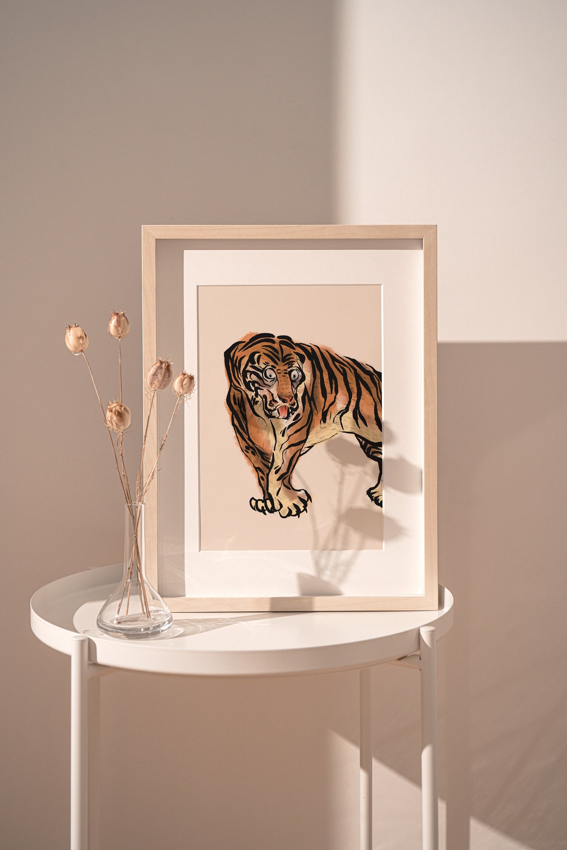 Printable Korean Tiger Art, Asian Tiger Poster Printable, Minimalist ...