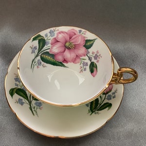 Royal Grafton porcelana fina, xícara de chá e pires, vintage