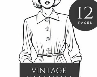 Vintage Fashion Adult Coloring book