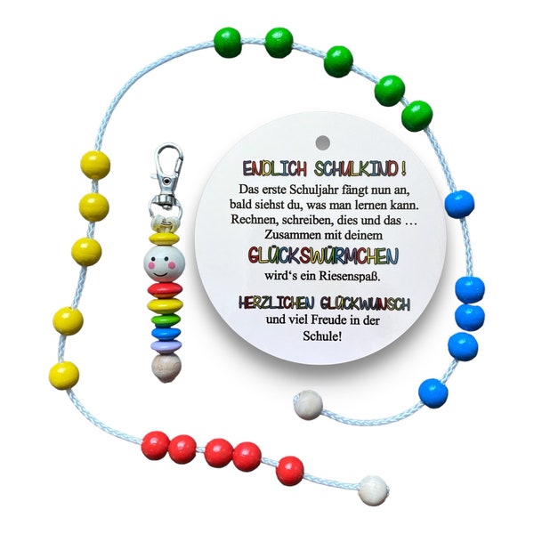 Rechenkette 20er, Schulkind 2024, Glückswürmchen, Geschenk Einschulung, Sorgenwurm, Mutmacher, Füllung Schultüte