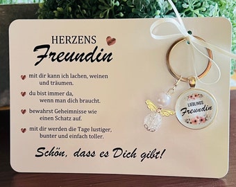 Freundin Geschenk Geburtstag Lieblingsfreundin Herzensfreundin Anker Herz Engel Schutzengel Perlenengel