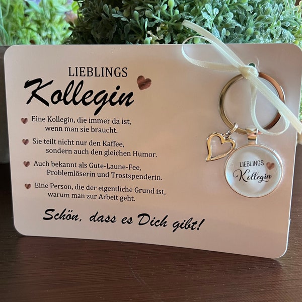 LIEBLINGS Kollegin Geschenk Geburtstag Karte Geschenkset Schlüsselanhänger Schutzengel Herz Anker Perlenengel
