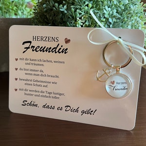 HERZENS Freundin Geschenk Geburtstag Karte Geschenkset Schlüsselanhänger Schutzengel Anker Herz