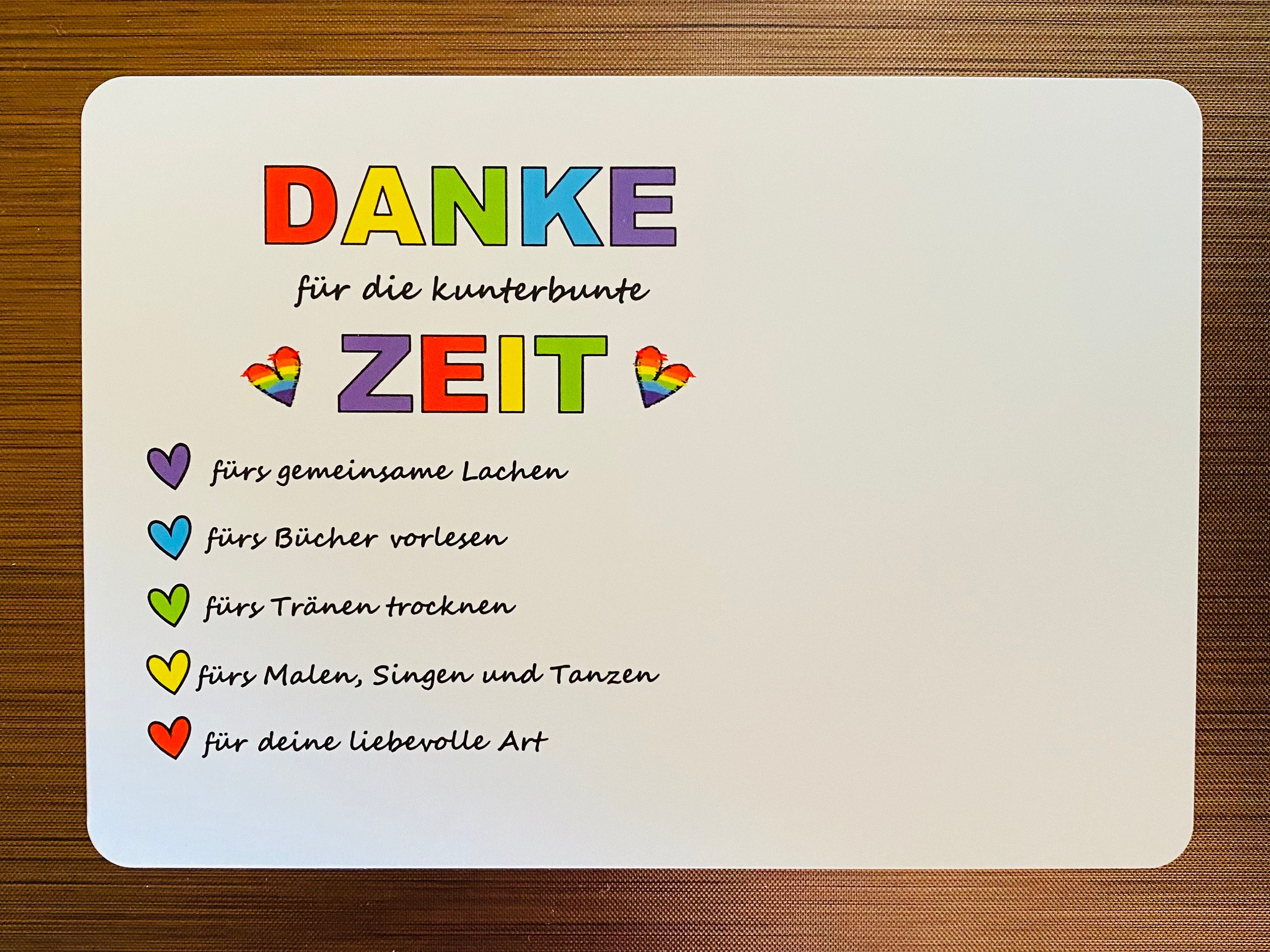 DANKE für die kunterbunte Zeit Karte A6 Abschied Erzieherin Etsy.de
