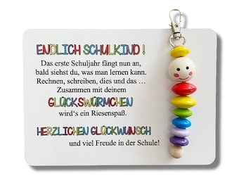 SCHOOL CHILD 2024, lucky worm, school enrollment gift, worry worm, satchel tree, worry worm, encouragement, lucky charm, wood, choice of color