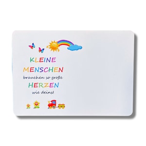 Kleine Menschen brauchen so große Herzen wie Deins Karte Abschied Erzieherin Kita Kindergarten Tagesmutter A6 Postkarte Danke