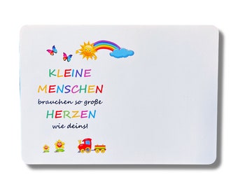 Kleine Menschen brauchen so große Herzen wie Deins Karte Abschied Erzieherin Kita Kindergarten Tagesmutter A6 Postkarte Danke
