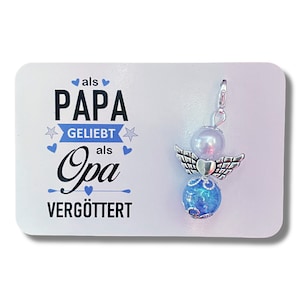 Schutzengel Schlüsselanhänger Opa Papa Geschenk Geburtstag Weihnachten Perlenengel Glücksbringer Karte Engel