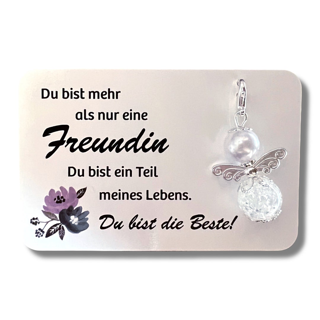 Engel-Freundschafts-Ornament – 5,6x3,7 Cm, Metall, Mit Band & Geschenkbeutel, Für Weihnachten & Besondere Anlässe