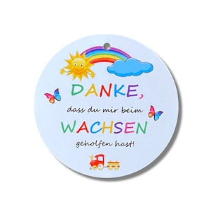 Danke, dass du mir beim Wachsen geholfen hast Geschenkanhänger Abschied Kindergarten Kita Tagesmutter Erzieherin Karte