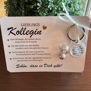 LIEBLINGS Kollegin Freundin Geschenk Karte Geschenkset Schlüsselanhänger Schutzengel Herz Anker Perlenengel