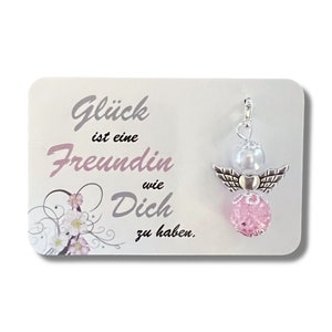Schutzengel Schlüsselanhänger Freundin Geschenk Geburtstag Karte Glück ist Dich als Freundin zu haben