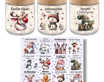 RUB-Ons (378) - BEST OF - small motifs - Advent calendar in a jar - Christmas