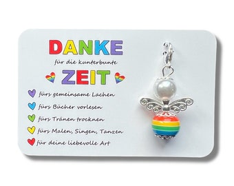 Guardian Angel Keychain THANK YOU for the colorful time Gift Farewell Educator Kita Kindergarten Childminder Angel Lucky Charm