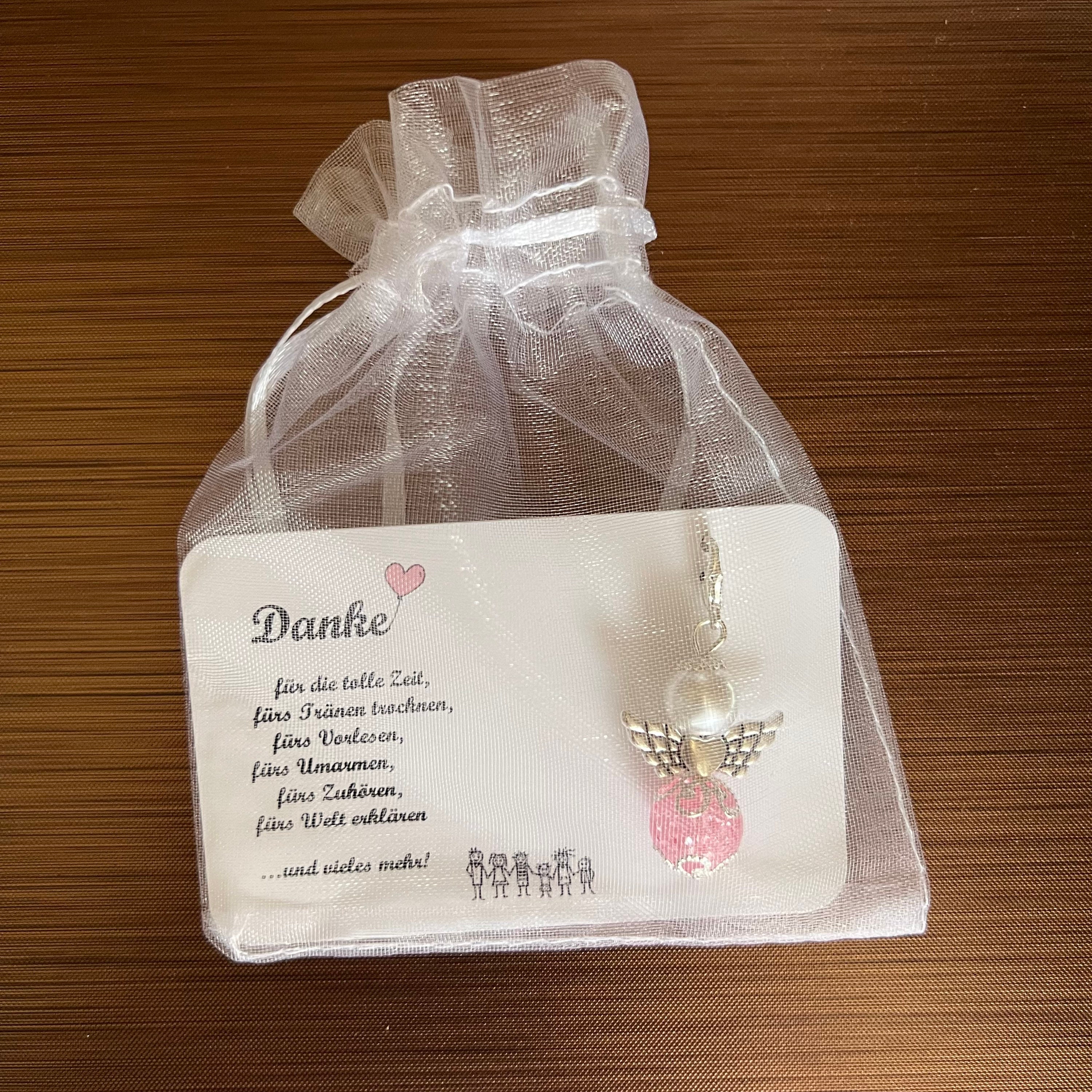 Schutzengel DANKESCHÖN Geschenk - Perlenengel Karte Für Erzieherin Kindergarten