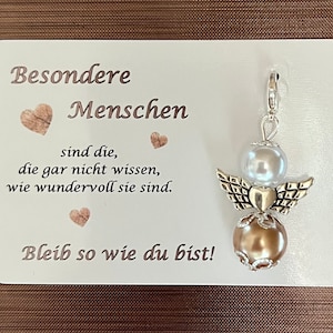Schutzengel Schlüsselanhänger Besondere Menschen Geschenk Weihnachten Gastgeschenk Oma Mama Freundin Karte Perlenengel Danke Engel Bild 2