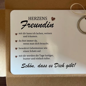 HERZENS Freundin Geschenk Geburtstag Karte Geschenkset Schlüsselanhänger Schutzengel Anker Herz Bild 5