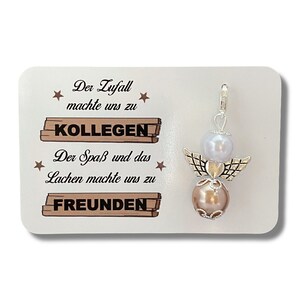 Schutzengel Schlüsselanhänger Kollegin Kollege Freunde Geschenk Geburtstag Karte Perlenengel Engel Der Zufall machte uns zu Kollegen