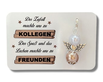 Schutzengel Schlüsselanhänger Kollegin Kollege Freunde Geschenk Geburtstag Karte Perlenengel Engel Der Zufall machte uns zu Kollegen