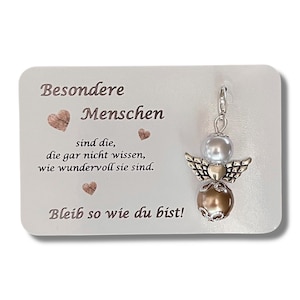 Schutzengel Schlüsselanhänger Besondere Menschen Geschenk Weihnachten Gastgeschenk Oma Mama Freundin Karte Perlenengel Danke Engel Bild 1