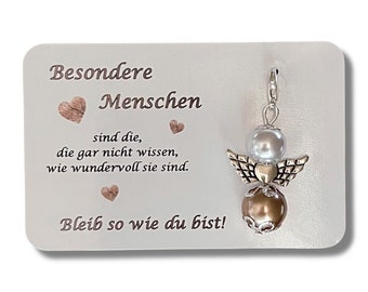 Schutzengel Schlüsselanhänger Besondere Menschen Geschenk Weihnachten Gastgeschenk Oma Mama Freundin Karte Perlenengel Danke Engel