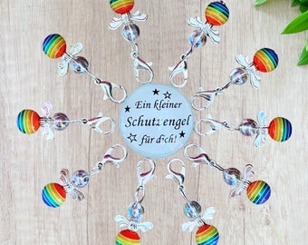 10 Perlenengel Schutzengel Regenbogenfarben Charm Gastgeschenk Engel