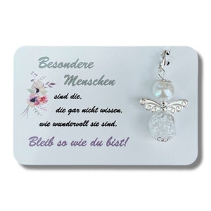 Schutzengel Schlüsselanhänger Besondere Menschen Geschenk Weihnachten Gastgeschenk Oma Mama Freundin Karte Perlenengel Danke Engel