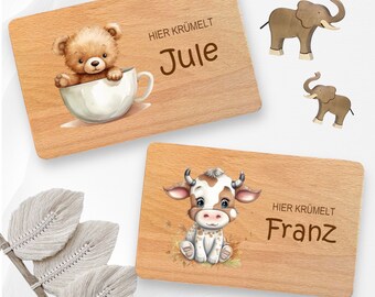 Frühstücksbrett personalisiert, Babygeschenke, Holzbrett personalisiert, Geschenk Geburt, Brettchen Kinder, Kind